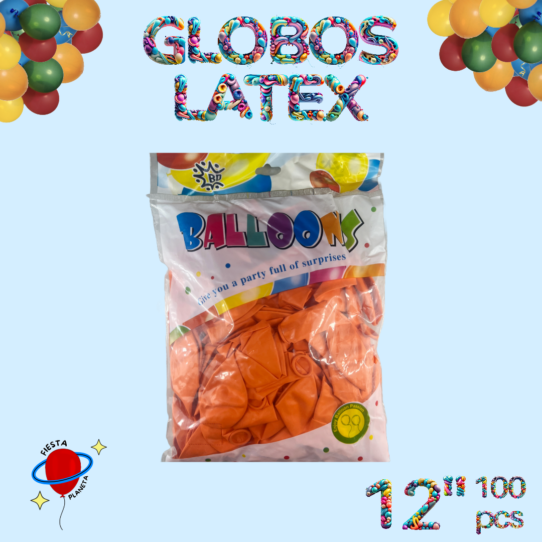 Globo Latex 12" (100 Piezas)