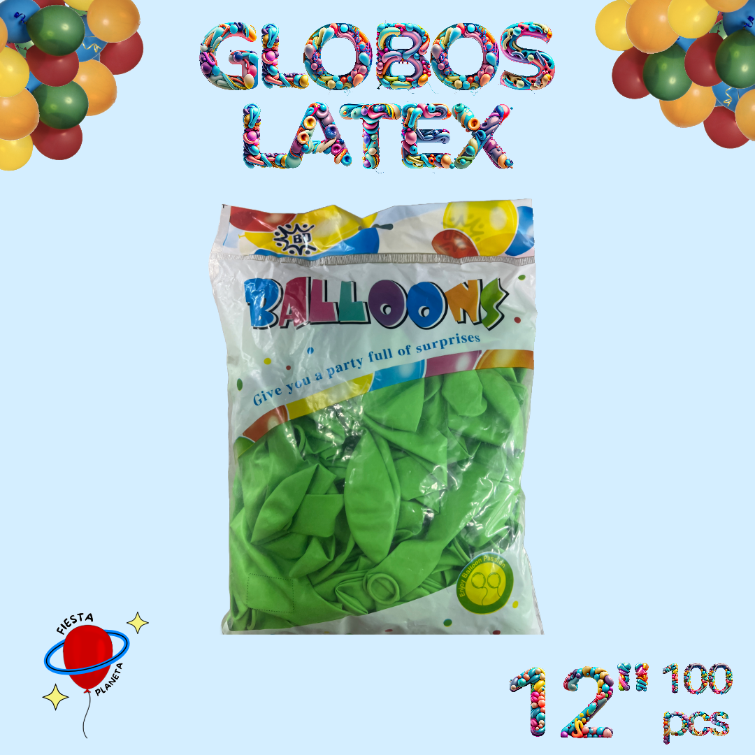 Globo Latex 12" (100 Piezas)