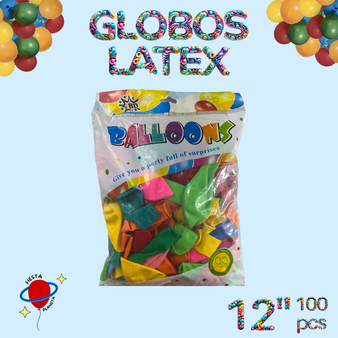 Globo Latex 12" (100 Piezas)