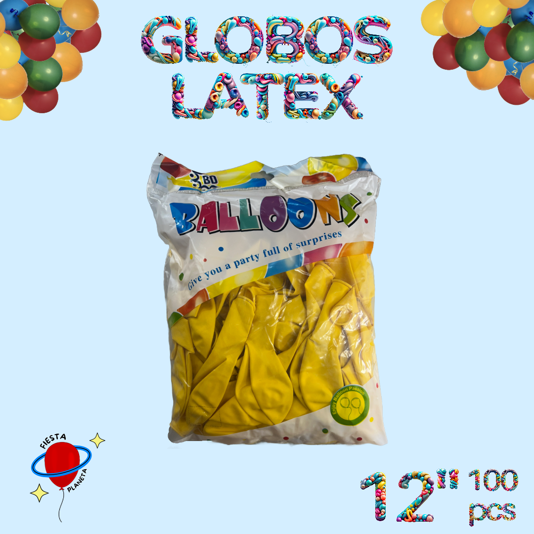 Globo Latex 12" (100 Piezas)