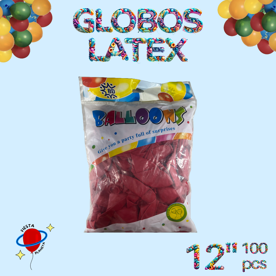 Globo Latex 12" (100 Piezas)