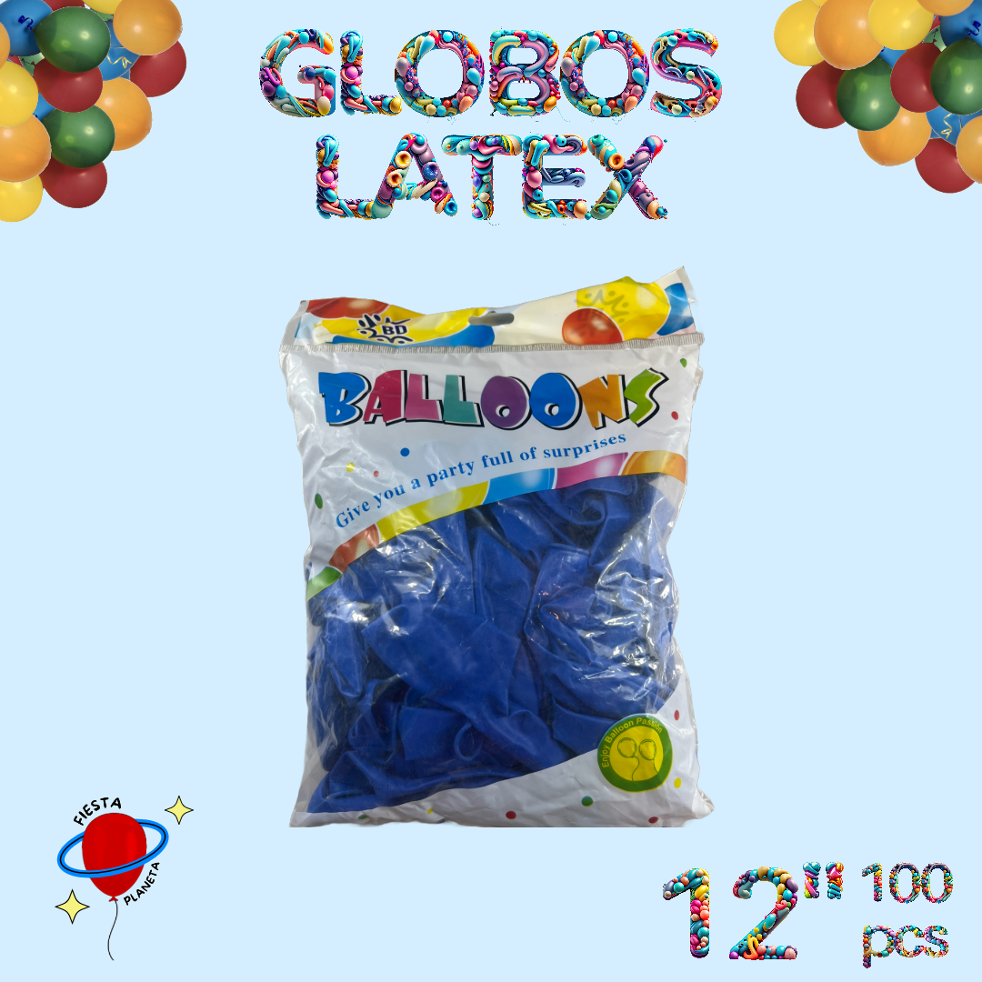 Globo Latex 12" (100 Piezas)