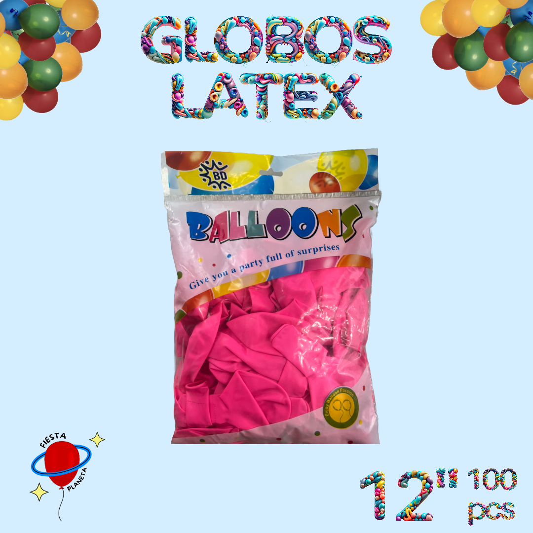 Globo Latex 12" (100 Piezas)