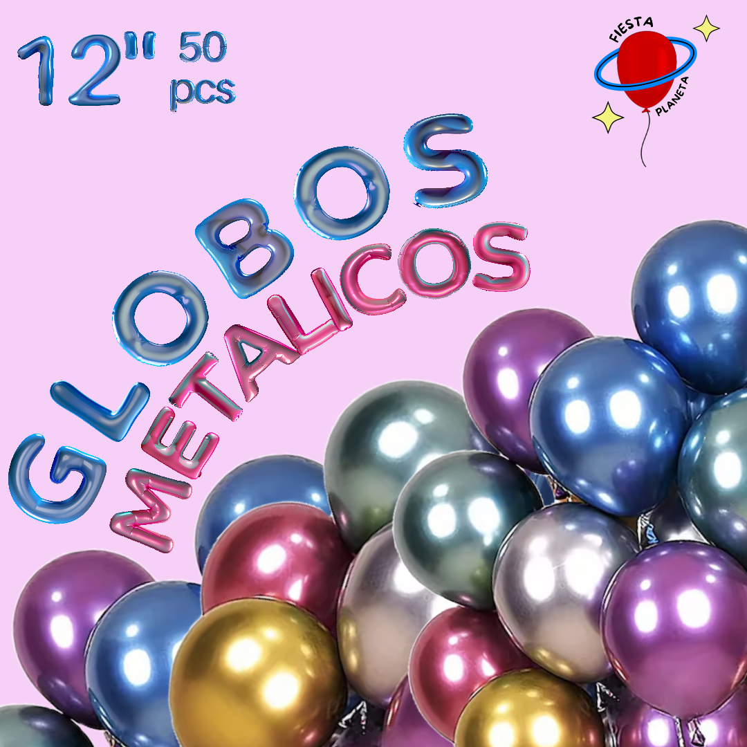 Globo Metálico 12" (50 Piezas)