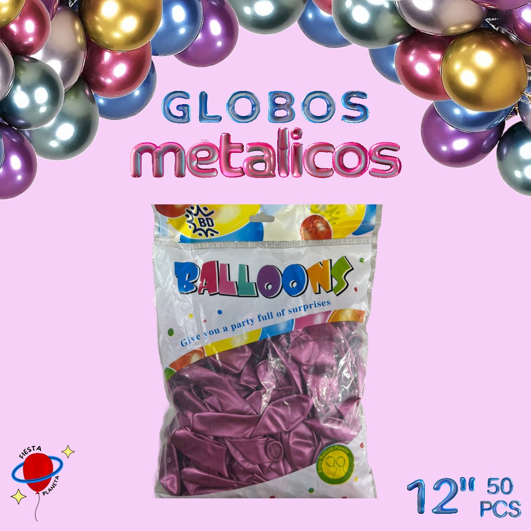 Globo Metálico 12" (50 Piezas)