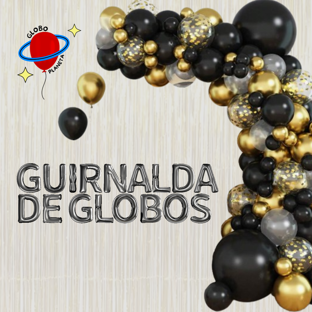 Guirnalda Para Decoración Negro/Dorado